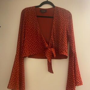 Auguste The Label Red Polka Dot Women's Top